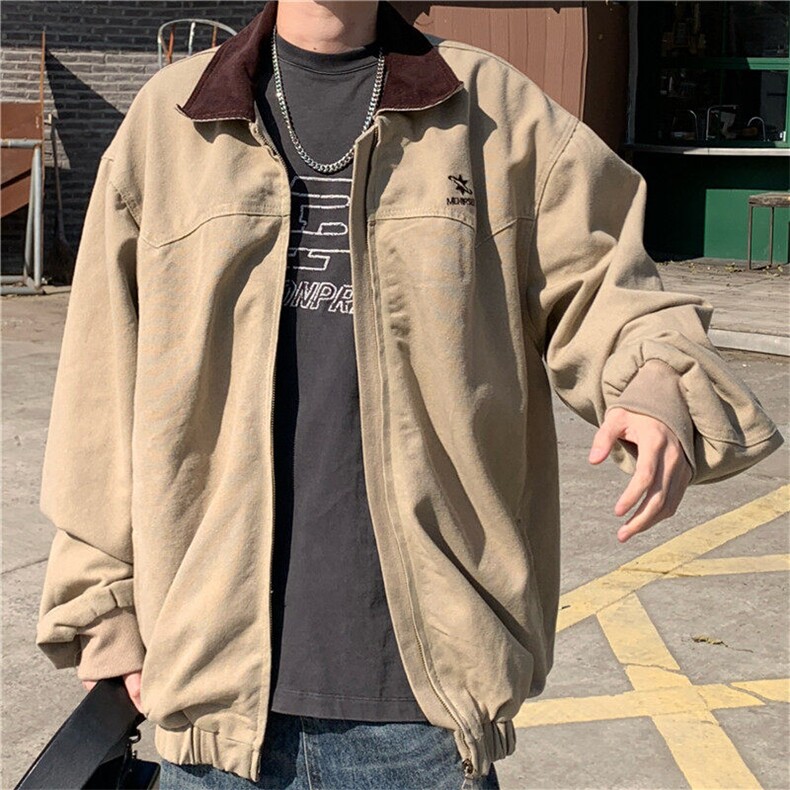 洗水休闲夹克男美式复古时尚高街春季穿搭外套显高上衣JK1169-P90,男装夹克,星座1103-3