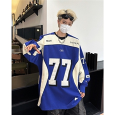美式重磅机车服卫衣男冬撞色拼接衫cleanfit赛车服外套WB376-P68，男装卫衣，星座412-3
