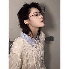 假两件毛衣男潮流衬衫翻领针织衫套头毛线衣513AMY2639P55，男装针织衫/毛衣，星座513A
