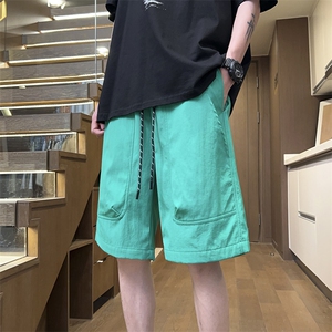 港风工装休闲裤高街五分裤宽松沙滩裤直通短裤DK210 P32图片