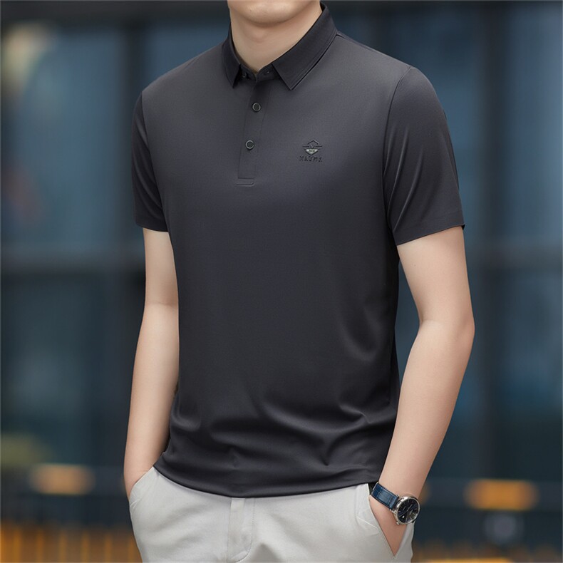 2023夏季新款短袖T恤保罗polo衫中年商务休闲男装半袖翻领男薄款,男装Polo衫,电商B212（原钱塘6029）
