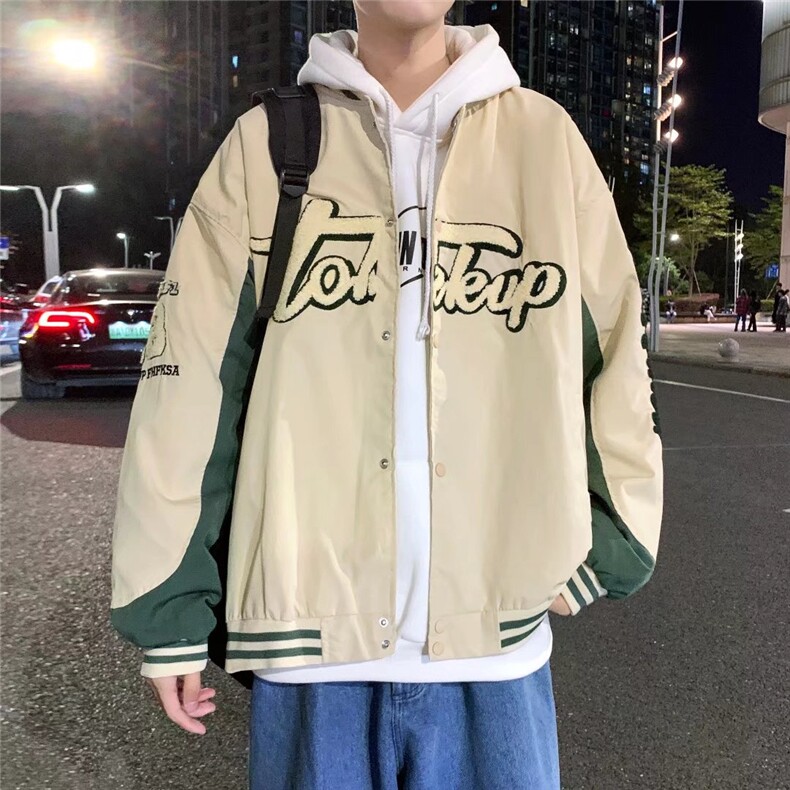 潮流夹克潮男春季棒球服植绒刺绣外套W2051P57,男装夹克,星座1116-2