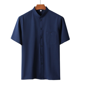 风唐装中式汉服速干短袖中老年人夏季薄款衬衫短袖SH235-P48图片