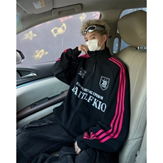 卫衣开衫男女韩版潮流字母印花宽松帅气2024秋冬ins外套WB327-P49，男装卫衣，星座412-3