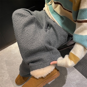 高克重圈圈尼面料慢时尚休闲裤肌理毛绒舒适感简约裤K881P60控98图片