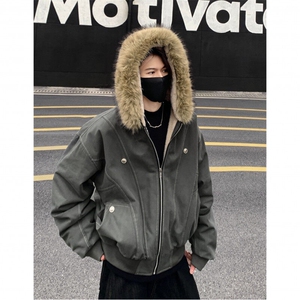 冬季座山雕美式棉服外套男女兔毛冬季cleanfit派克服短款棉衣p128图片