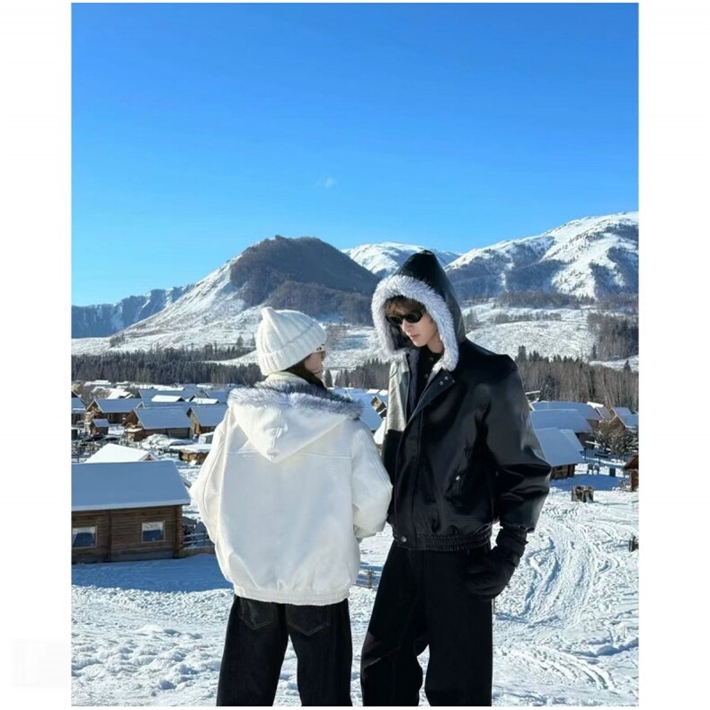 网图慎用荔枝皮狼王座山雕棉服全毛连帽加厚外套男2329特P118，男装棉衣，星座506-1