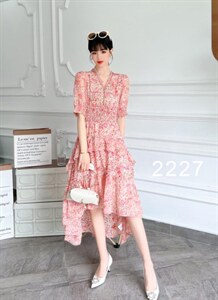 【现货】2022夏季新款 韩版碎花雪纺连衣裙图片