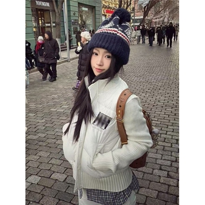 高街ins风复古立领棉衣外套女新款多巴胺百搭时尚保暖冬日面包服