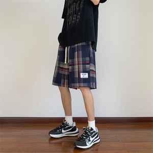 A409-1格子短裤男潮牌潮流百搭ins休闲五分裤男新款夏图片