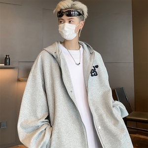 2024新款美式高街连帽卫衣开衫外套拉链帽衫男生潮现货 W8364-P55图片