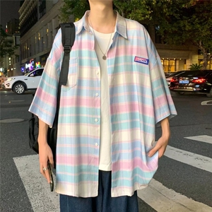 短袖冰丝衬衫春款男港风潮流W4002P30图片