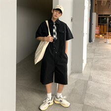 【2025春夏】港风日系复古连体裤工装男连体衣女送皮带腰包,男装工装外套,星座112A