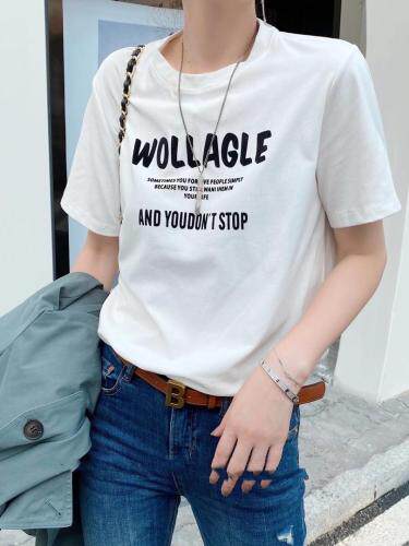 DG878时尚简约休闲风格字母印花百搭T,女装,L·H·X