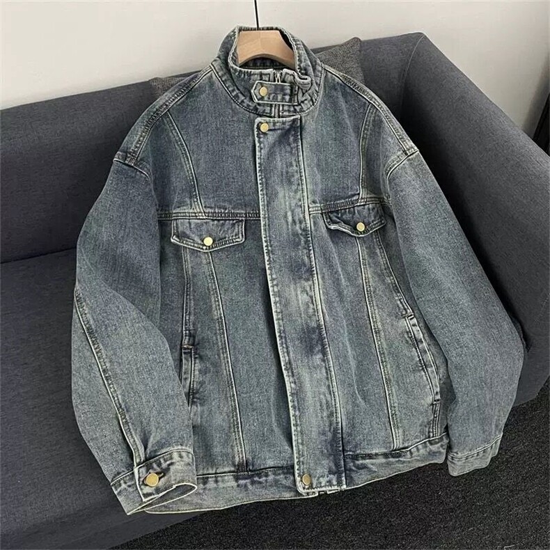 【有货】DY2317-特P70美式潮牌重工水洗机车风牛仔外套春秋季夹克,男装夹克,星座603-2
