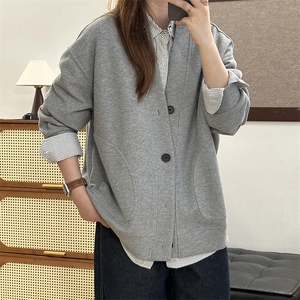 抖音得物高品质二开26春季美式潮牌宽松卫衣开衫日系肌理男女外套图片