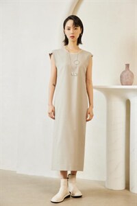 【现货】春季新品 花料拼接无袖连衣裙图片