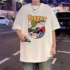 T857大码宽松纯棉运动圆领体恤衫oversize短袖T恤男重磅T，男装T恤，星座304A-1