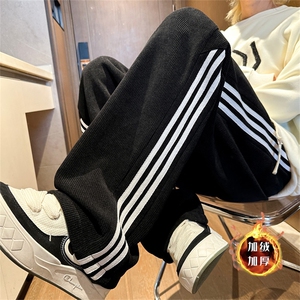 XZ616 秋冬重磅加绒灯芯绒织带拼接休闲长裤 TY1149JR P55控78图片
