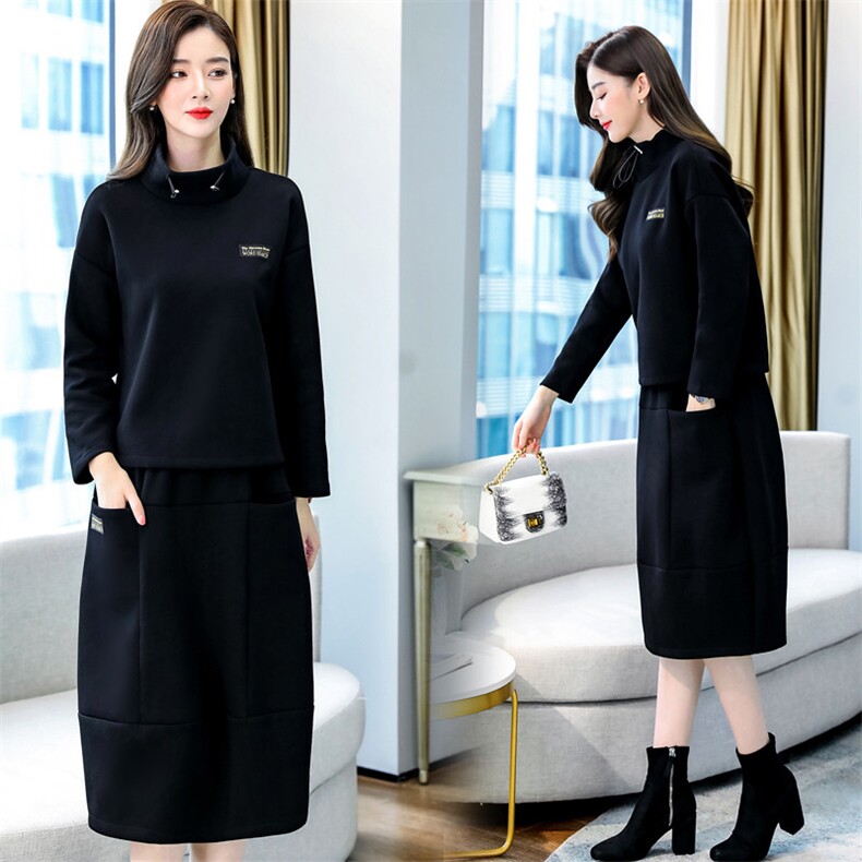 时尚套裙两件套中高领休闲舒适女2022年春季，女装套装/套裙，凝聚力