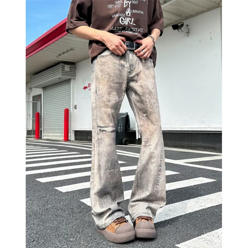 小众3D印花做旧牛仔裤男夏季复古宽松休闲水洗直筒裤NC1169,男装牛仔裤,星座1116A（原606A-3）