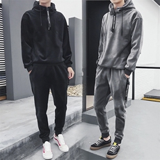 青少年金丝绒休闲运动套装男士加绒加厚卫衣冬天外套DJ911TP70，男装卫衣，电商A102