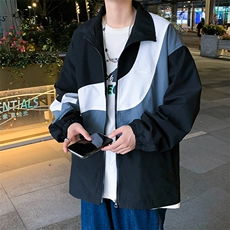 撞色外套男潮流百搭宽松春秋新款外衣潮牌休闲外穿夹克W1197-P55，男装夹克，星座512-2