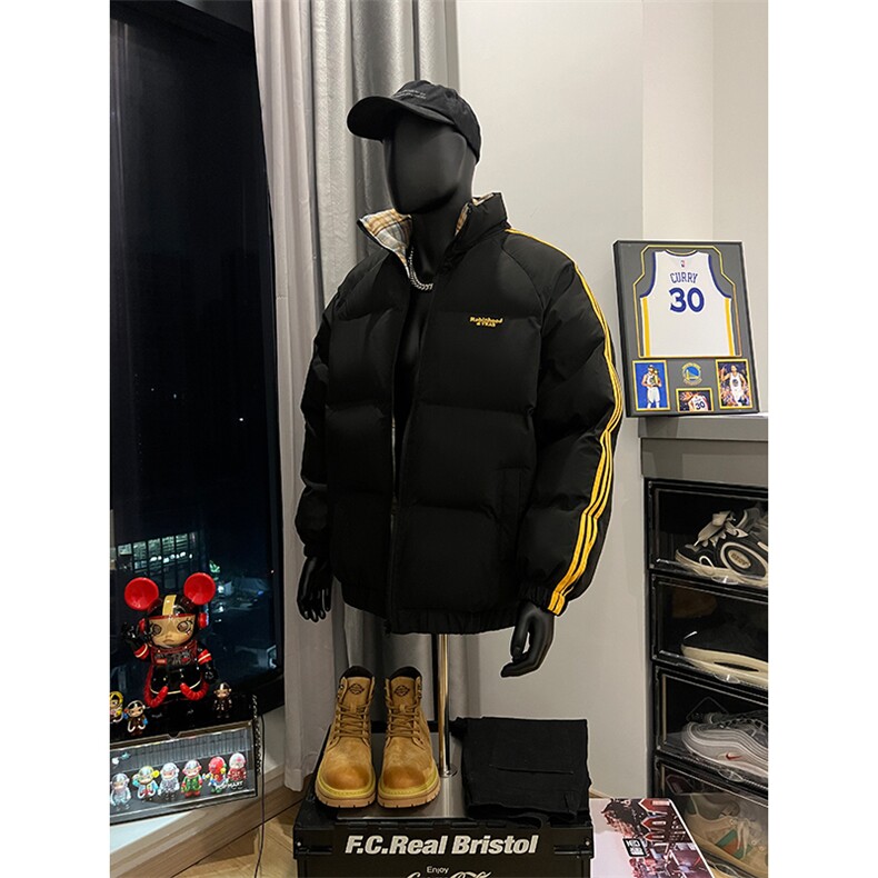 秋冬新款港风条纹刺绣立领保暖棉服面包服 XZ213-MY5529-P98控128图片