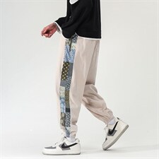 日系2024秋冬款撞色拼接灯芯绒束脚运动休闲潮牌卫裤8801-P50控69，男装休闲裤，星座914-3