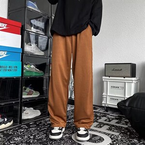 直筒阔腿裤美式ins高街潮运动休闲裤X146P30图片