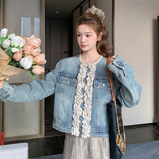 【现货】新款木耳花边牛仔外套2C301-8652-P145-K218，女装短外套，2C301