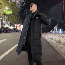 AY110/P148控188冬季社会小伙潮流保暖长款过膝百搭棉服男黑首2，男装棉衣，星座305B-1