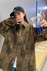 港风衬衫长袖耐磨水洗扎染衬衫休闲百搭MD-H513-特批40控69，男装衬衫，星座717