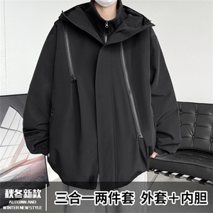 TH800801/P85春装冲锋衣大码防风防水三合一外套夹克男上衣图片