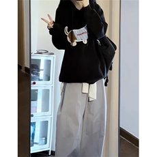 腊肠狗磅美式高街潮流绣花连帽卫衣男百搭宽松外套上衣女WY7059，女装短外套，星座1116A（原606A-3）