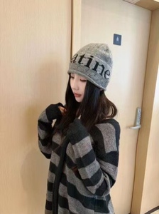韩版个性时尚字母针织帽子女秋冬季保暖图片