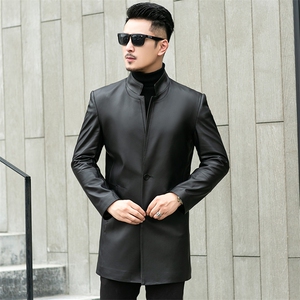 DLSN81875男士2023秋冬新款绵羊皮皮衣男翻领休闲皮风衣P850图片