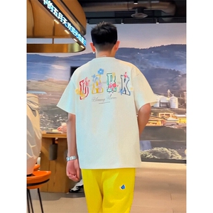 万针全刺绣工艺抖音得物高品质260克重磅纯棉双纱美式高街短袖T恤图片