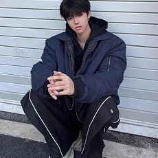 美式vibe复古翻领飞行夹克保暖加棉棉服短款外套男上衣JQ102，男装夹克，星座1116A（原606A-3）