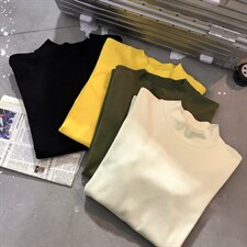 纯棉打底衫半高领修身长袖T恤男女量大从优615-1-T023，男装衬衫，星座702(原615)