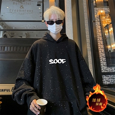 抖音得物高品质重磅全棉二开支持退换360克满天星连帽卫衣1018，男装卫衣，电商A486