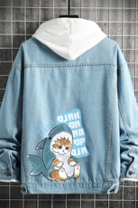 牛仔夹克男大码牛仔外套男茄克NJ77217-P60加绒款-P75，男装夹克，电商A040A
