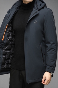 AN9832钱塘2020-3秋冬新款中老年男士羽绒服连帽休闲保暖外套P275图片