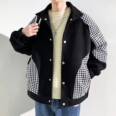 毛呢夹克男外套男小香风棒球服男加厚G500-P105加绒P125无影墙B，男装夹克，星座401