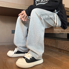 休闲裤男款卫裤潮牌宽松直筒裤子男时尚帅气青少年长裤K509-P40，男装休闲裤，星座308B-2