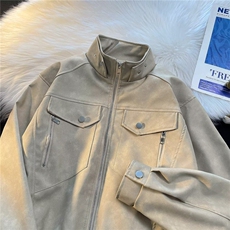 美式短款外套男春季潮牌高级感痞帅工装夹克棒球服W6455-P99，男装夹克，星座412-2