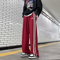 三条杠裤子男春秋季高街潮牌抽绳卫裤宽松运动休闲长裤HK129-P38，男装休闲裤，星座1008
