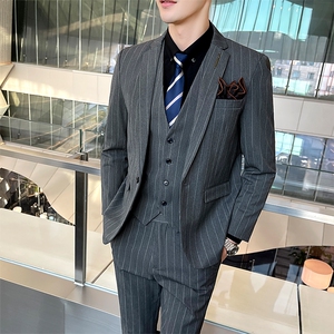 专业西服工厂永不断货男商务休闲大码西服套装三件套1819-P210图片
