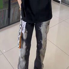 美式高街2025年夏季新款青少年牛仔裤男生设计感小众潮牌长裤气质，男装牛仔裤，星座506A