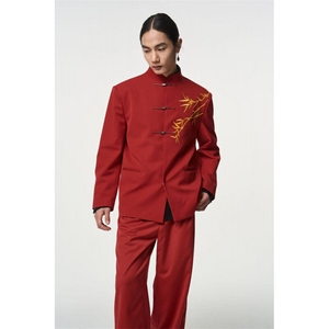 W9277-P63 网图现货 春季新款新中式立领西服结婚垫肩风外套,男装西服,星座1608-2